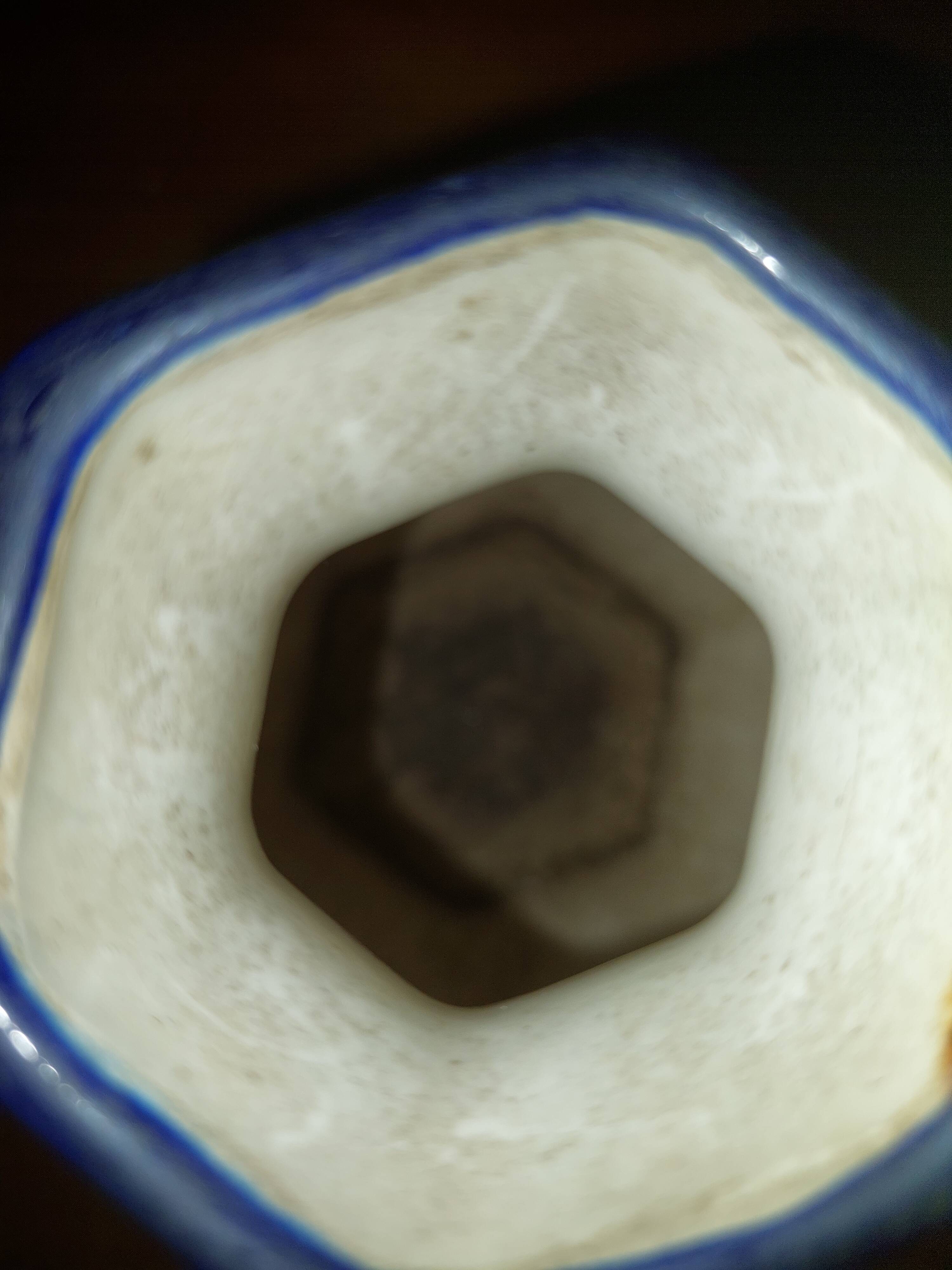 Hand-decorated Longwy enamel vase no. D.5670