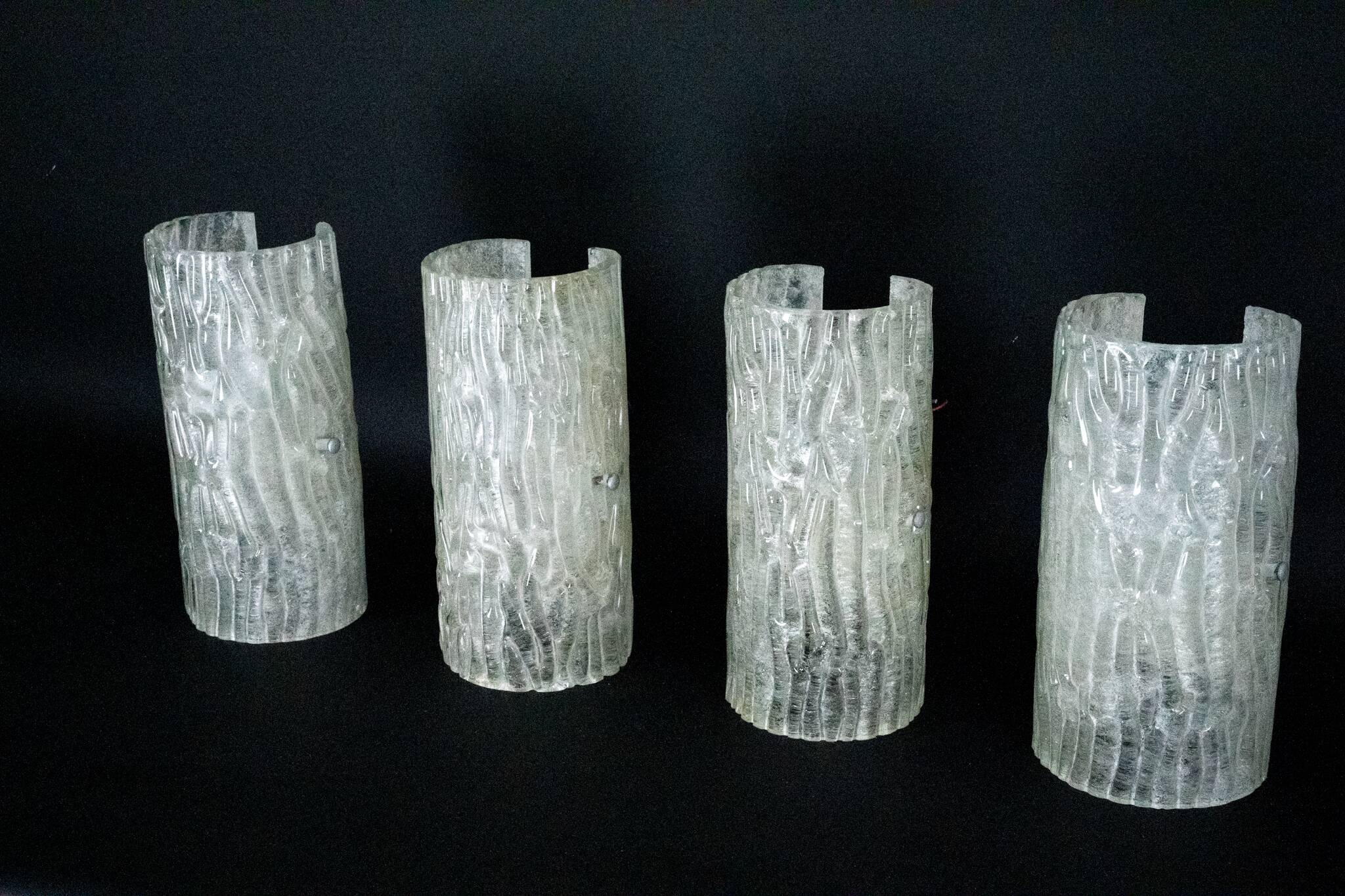60s Toni Zuccheri Venini Murano glass sconces, horizontal or vertical.
