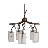 Lustre italien en verre de murano du milieu du siècle