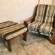 Armchair and vintage ottoman 1960-80 Sweden brutalism