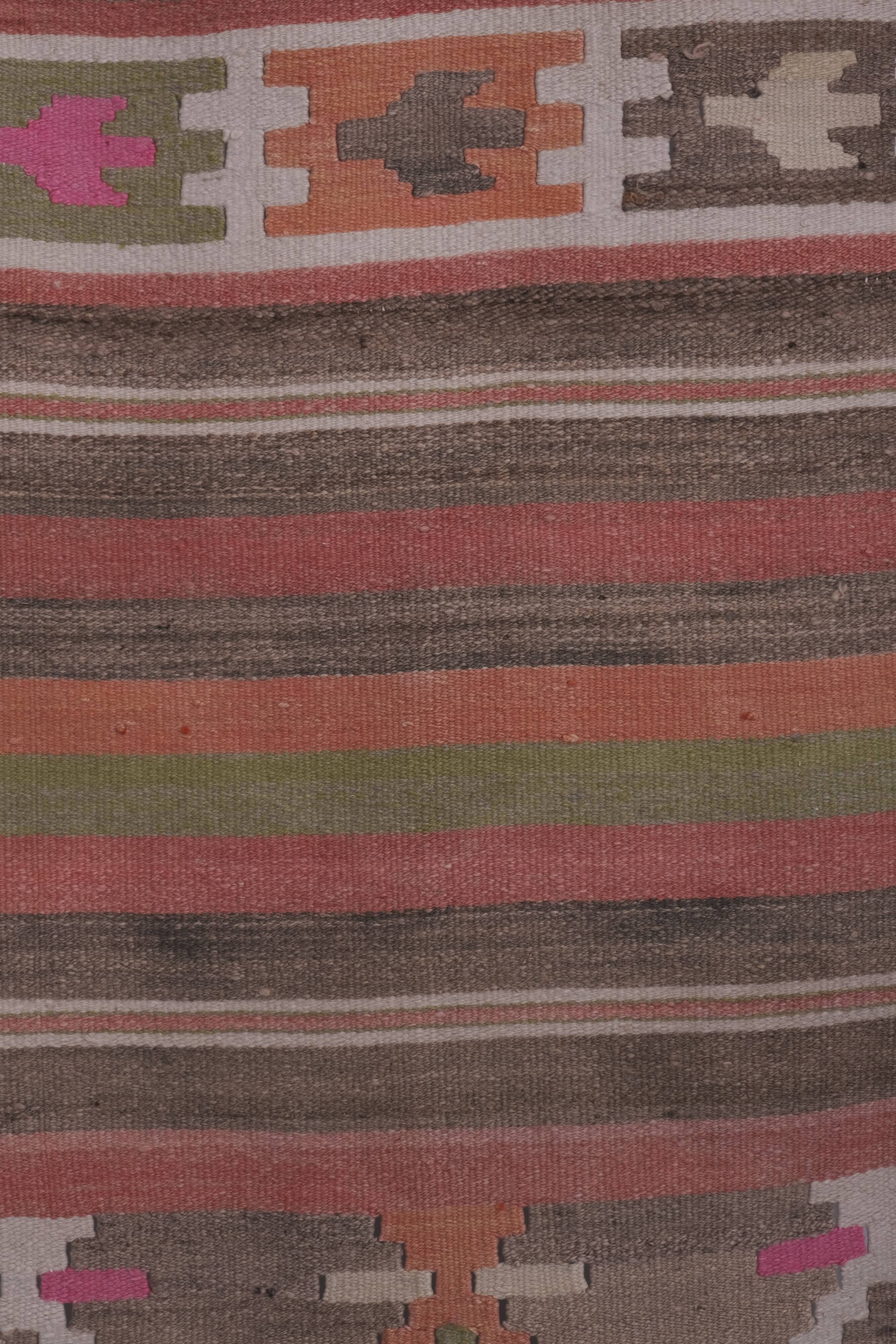 Vintage Turkish rug from Oushak, handwoven 75x353 cm