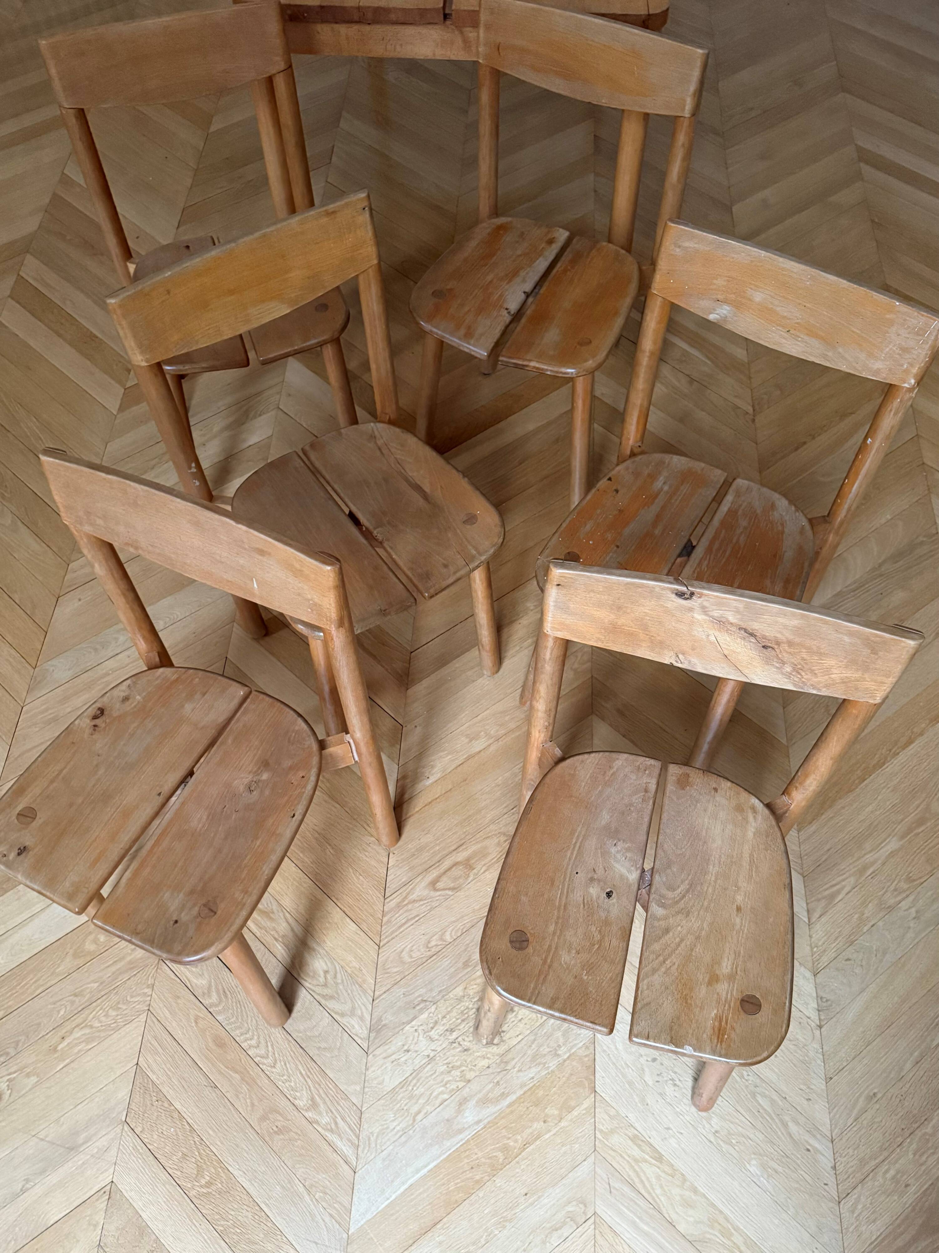 Pierre Gautier Delaye table and chairs, Coffee Bean model