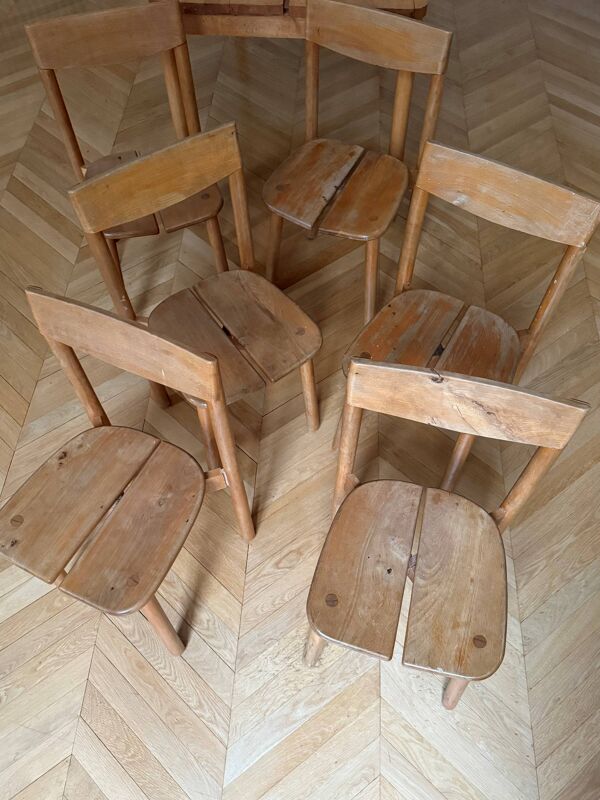 Table et chaises Pierre Gautier Delaye modèle Grain de café