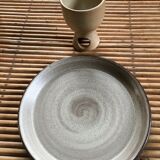 Series of 5 dessert plates in sandstone