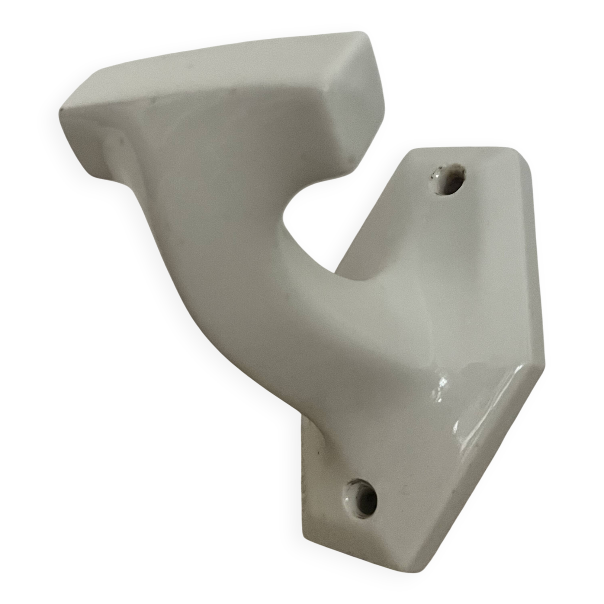 White porcelain coat hook