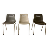 Set of 3 vintage Grosfillex shell barrel chairs