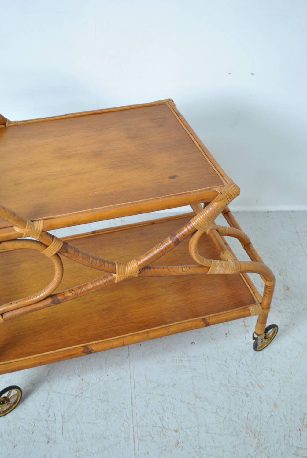 Rattan serving trolley 1970