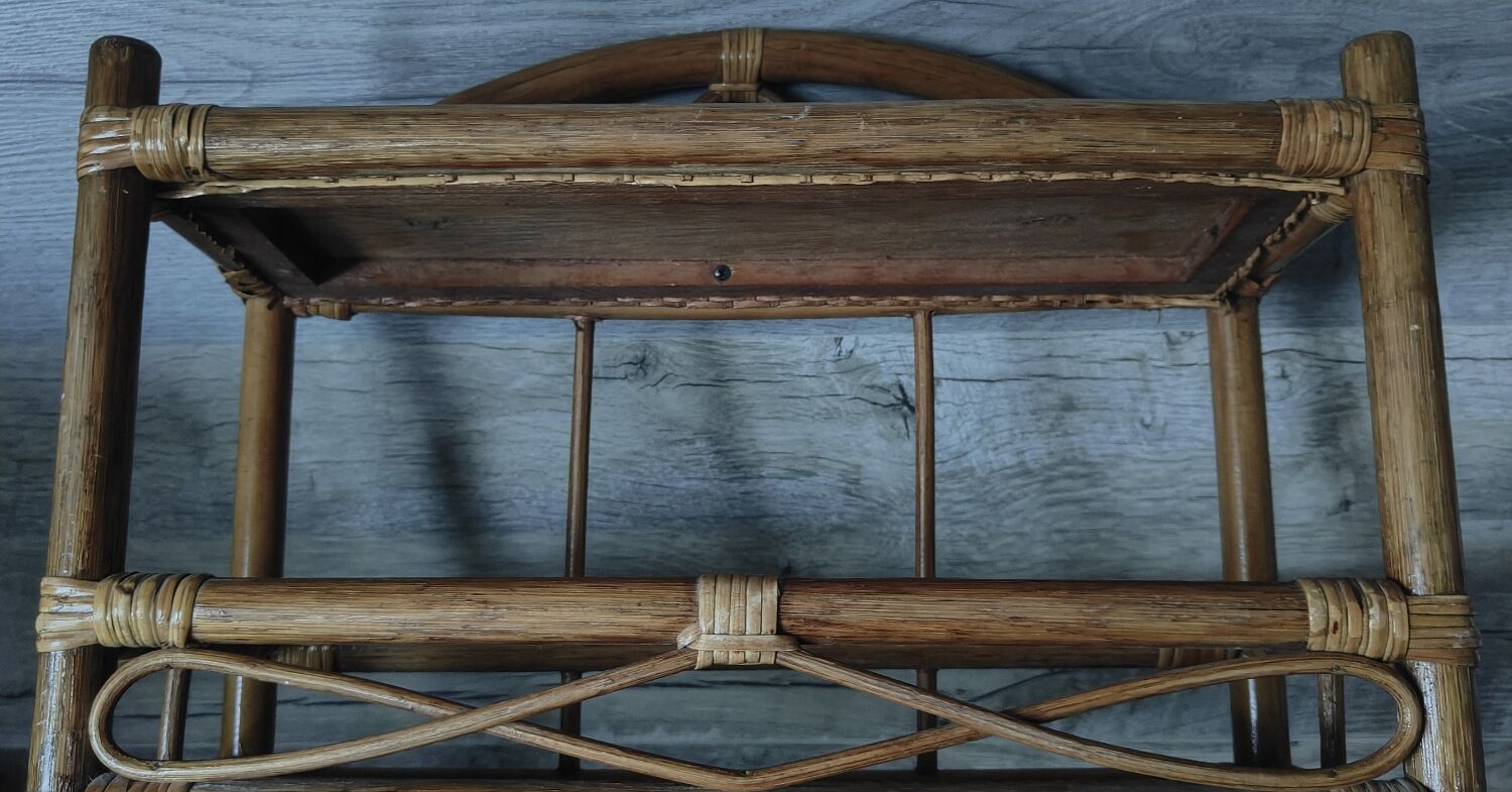 Vintage rattan shelf