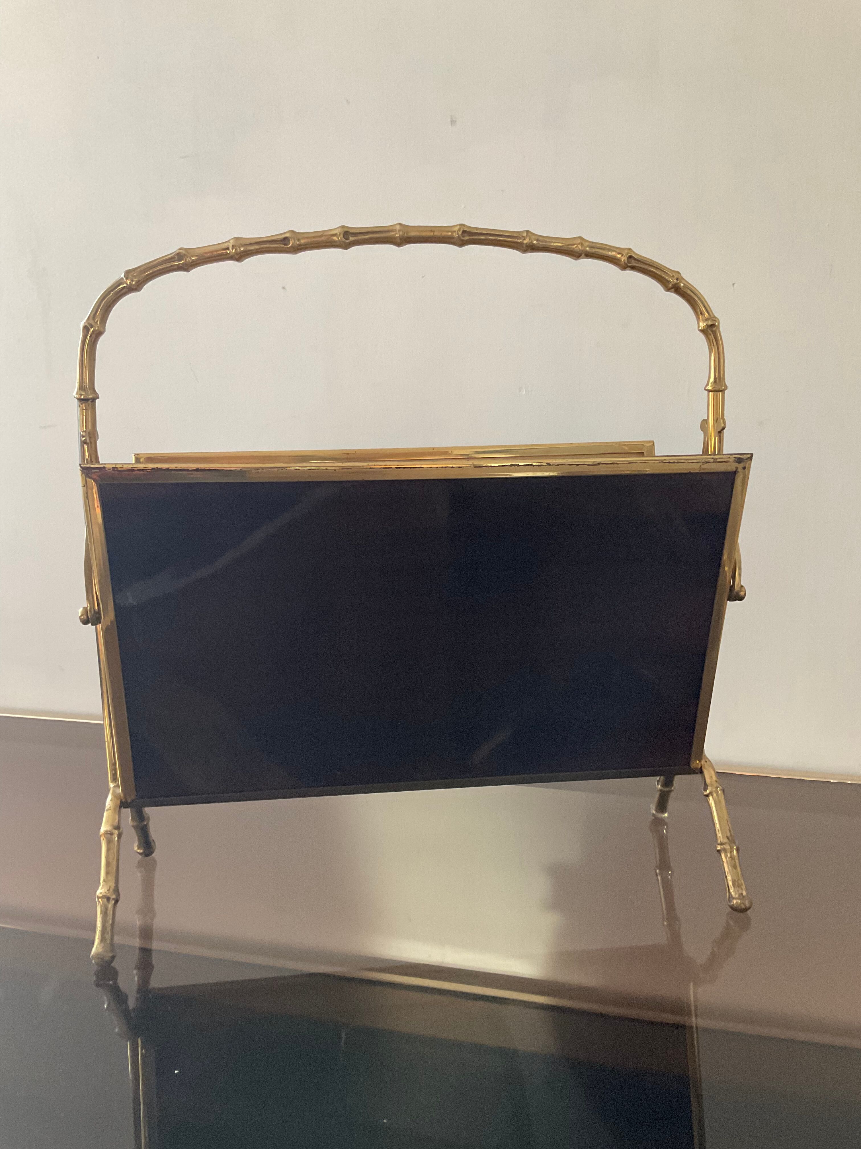 Magazine rack in bronze from the 50/60s