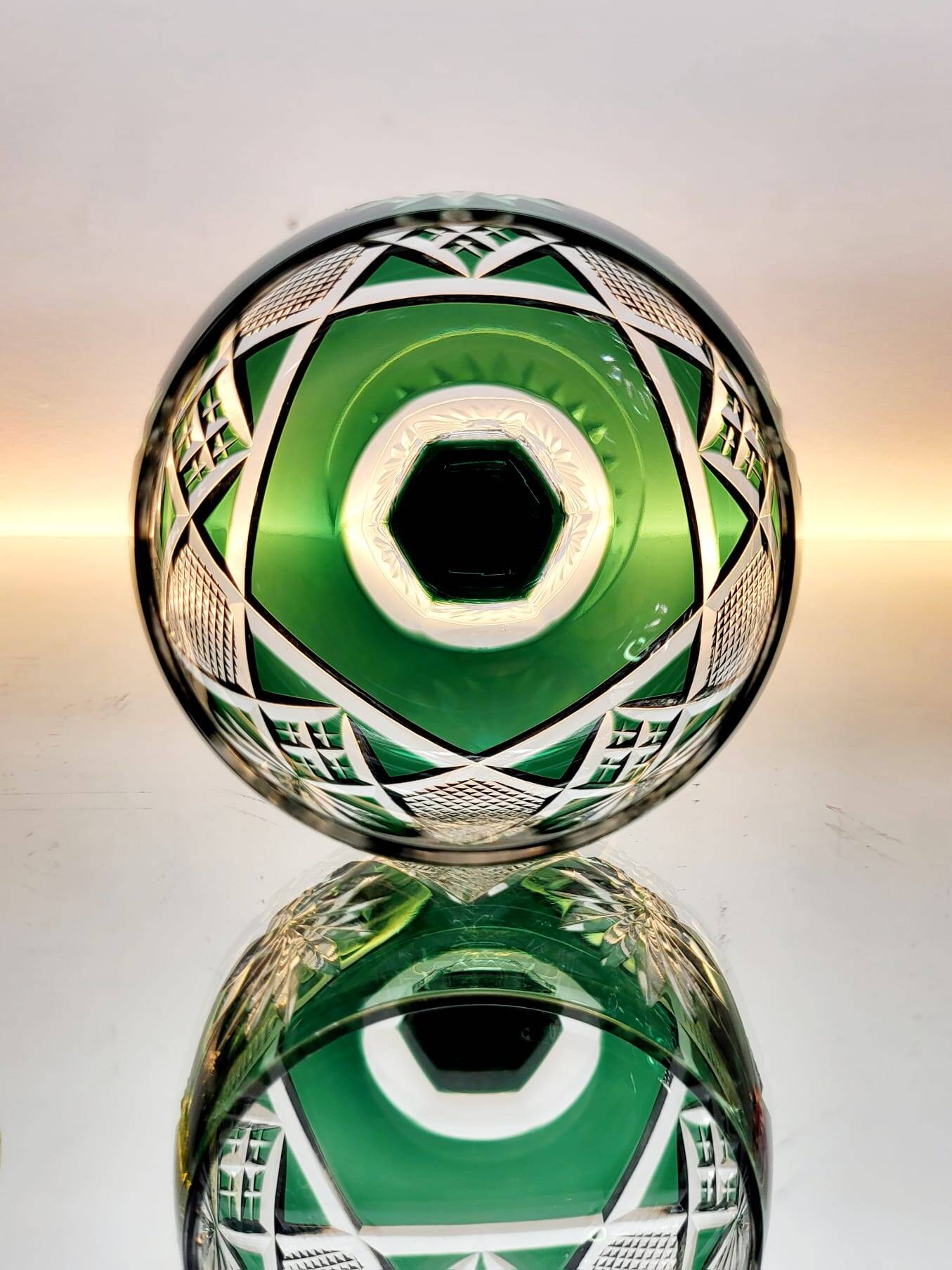 Box of 4 Val Saint Lambert "Berncastel" no. 204 Roemer glass – Belgium 1905