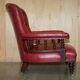 William IV antique Chesterfield armchair in leather with twisted barley structure.