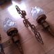 3 gold metal torchere wall lights
