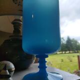 Blue vase on opaline pedestal