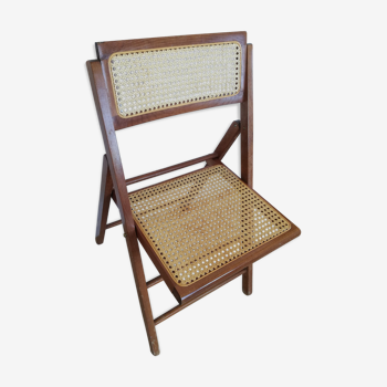 Vintage folding caning chair
