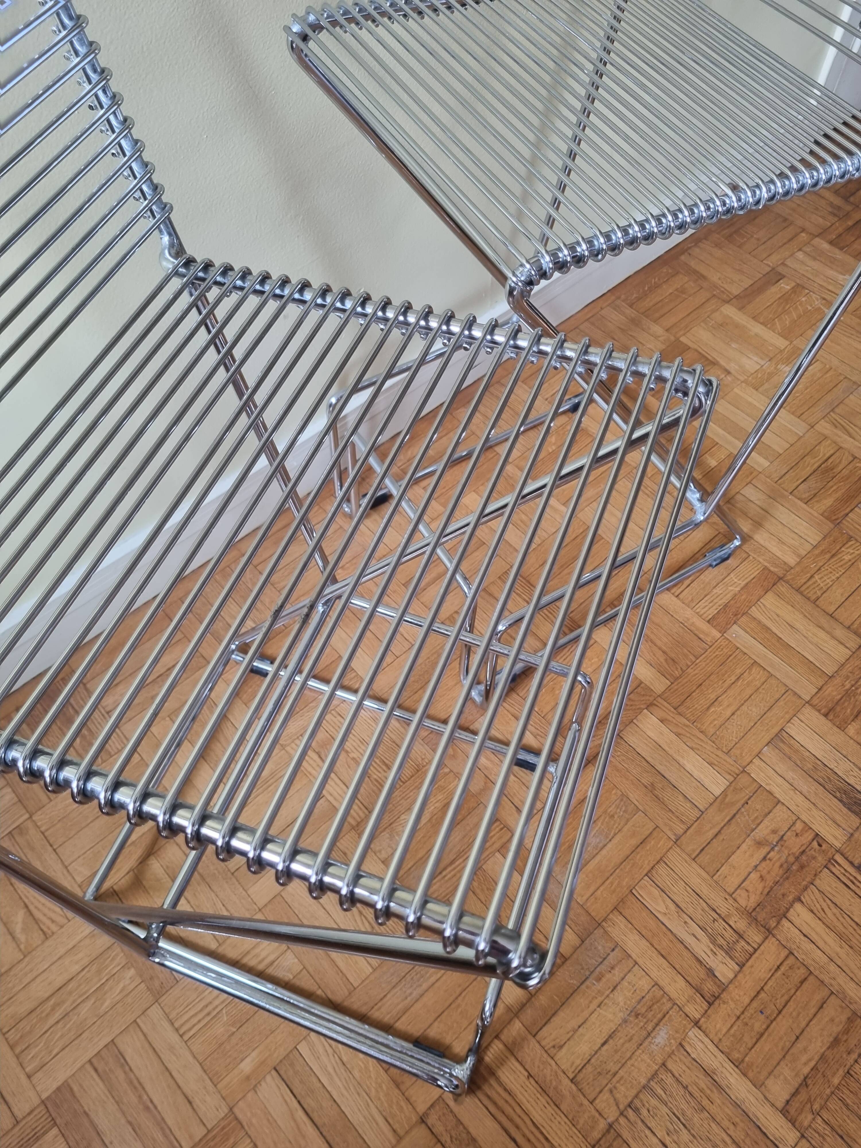 Paire de tabourets de bar Till Behrens Schlubach acier chromé années 80