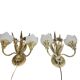 LS Italy  - vintage wall lamps (2)  - metal - gold - 70's