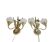 LS Italy  - vintage wall lamps (2)  - metal - gold - 70's