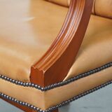 Cowhide Leather Chesterfield Dining / Side Chair in English Style