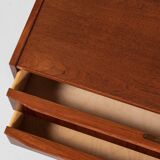 Midcentury Danish chest of 5 drawers in teak 1960s - long drawer handles