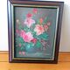 Small Painting Oil on Canvas Framed Still Life Flowers J. Justin Collection Signed