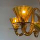 Venetian lustre in brown and yellow Murano glass, circa 1940.