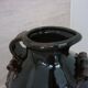Dark brown ceramic potiche