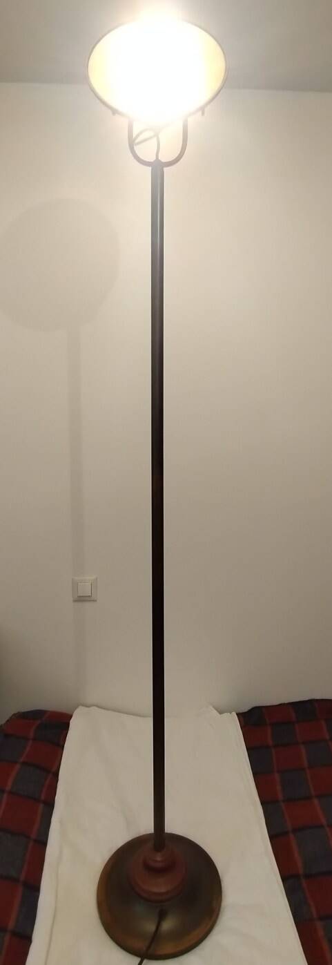 Vintage bronze halogen floor lamp