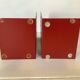 Pair of garnet metal bookends