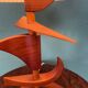 Vintage mid-century modern Danish sculptural teak table lamp