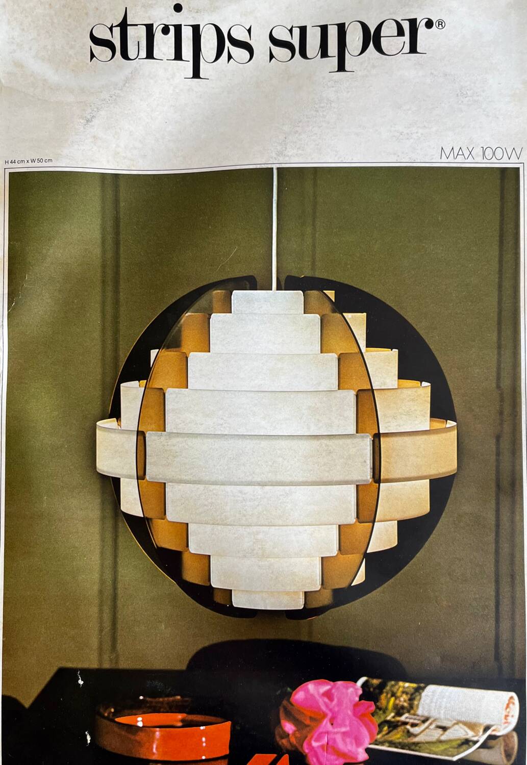 Large vintage Danish designer pendant light