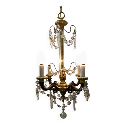 Lustre 4 lumières en bronze Napoléon III