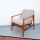 Vintage Thonet teak armchair, retro 1960s–70s style.