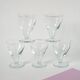 set of 5 blown glass wine glasses from the early 20th century