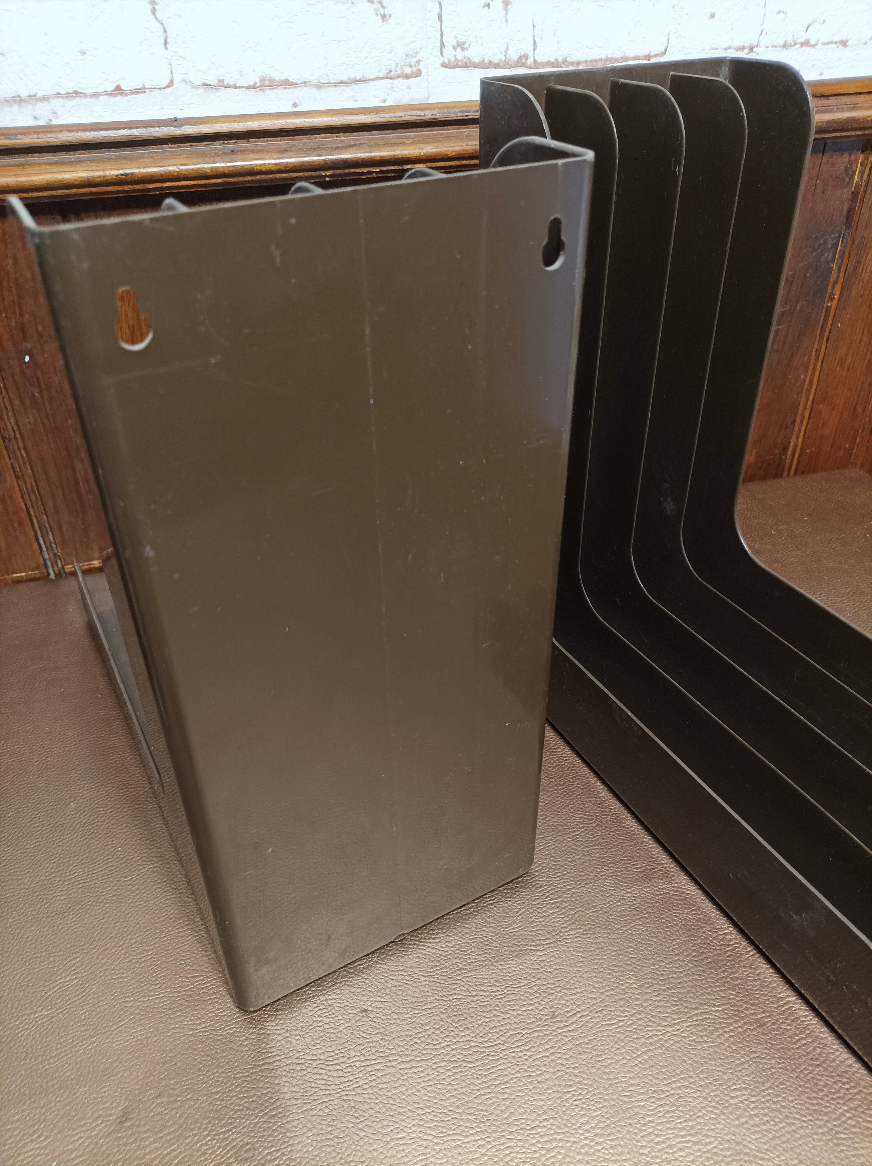 Vintage brown plastic record holder