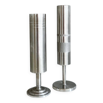 Set of 2 vases Brutalist, Mid Century Vase, Mid Century Modern, cylinder vase