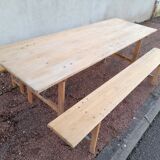 Table and folding benches of bistro guinguette -2m20
