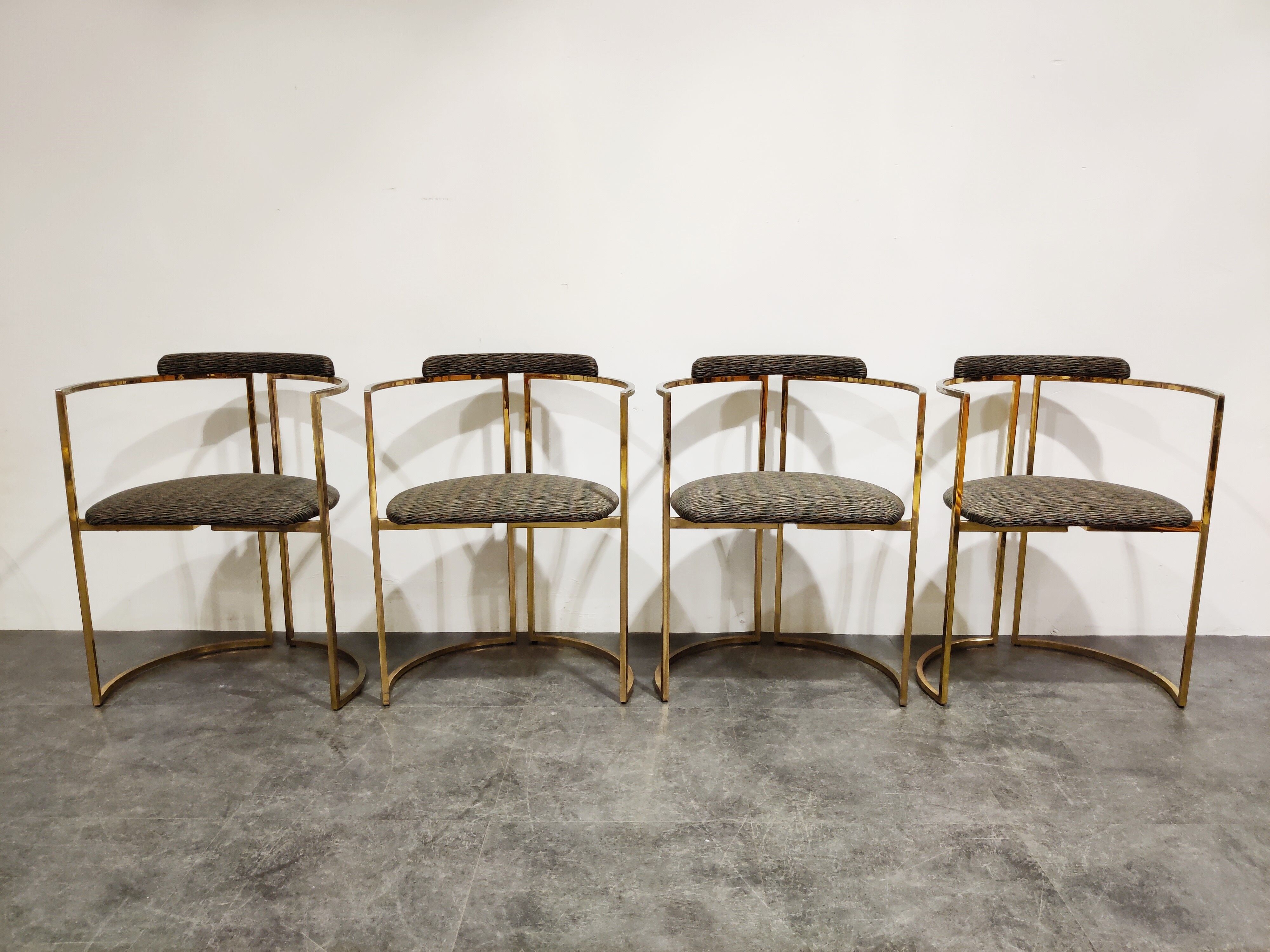Vintage brass dining room set by Belgochrom, 1970s
