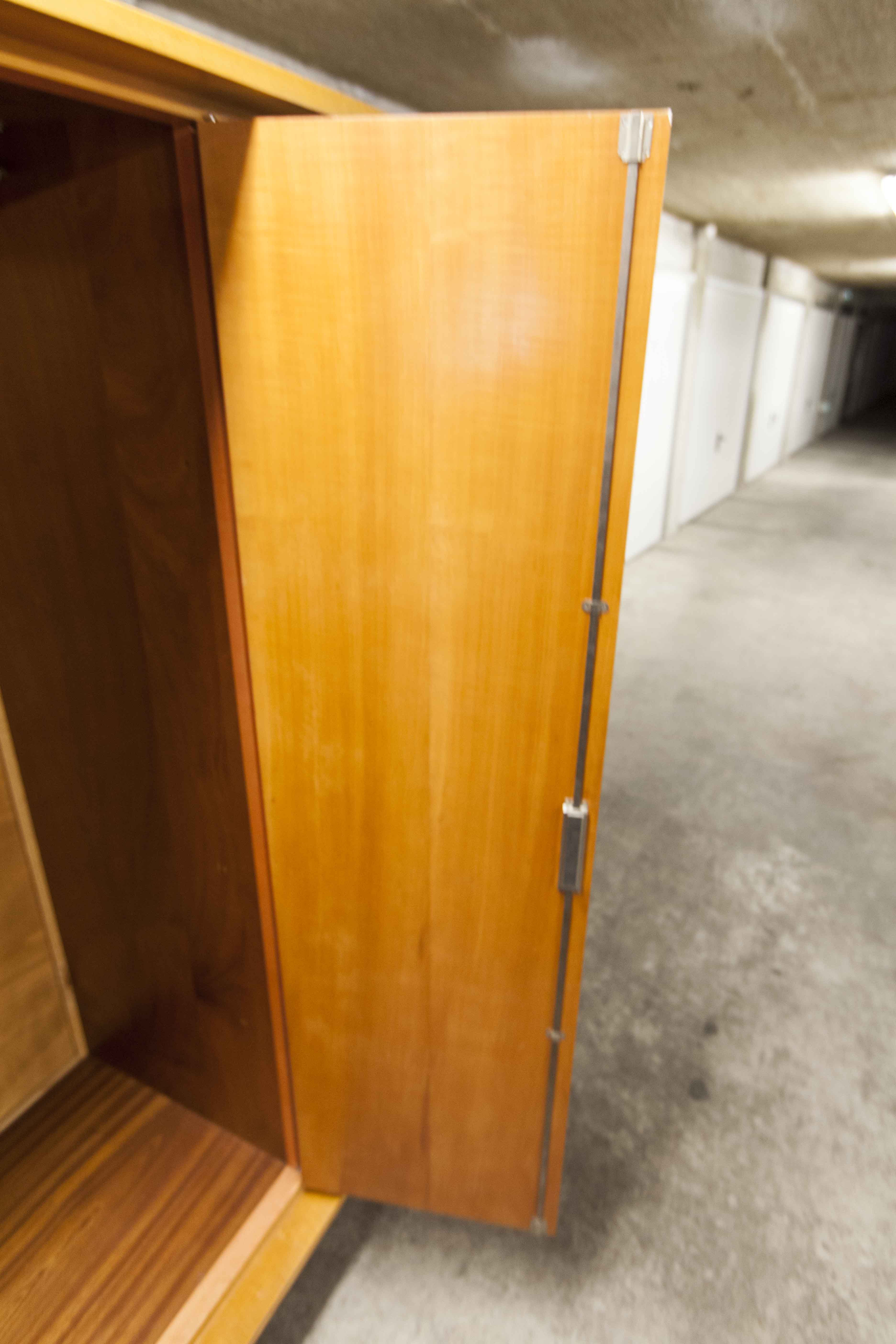 Scandinavian wardrobe 1960 honey color 4 doors L 205 cm