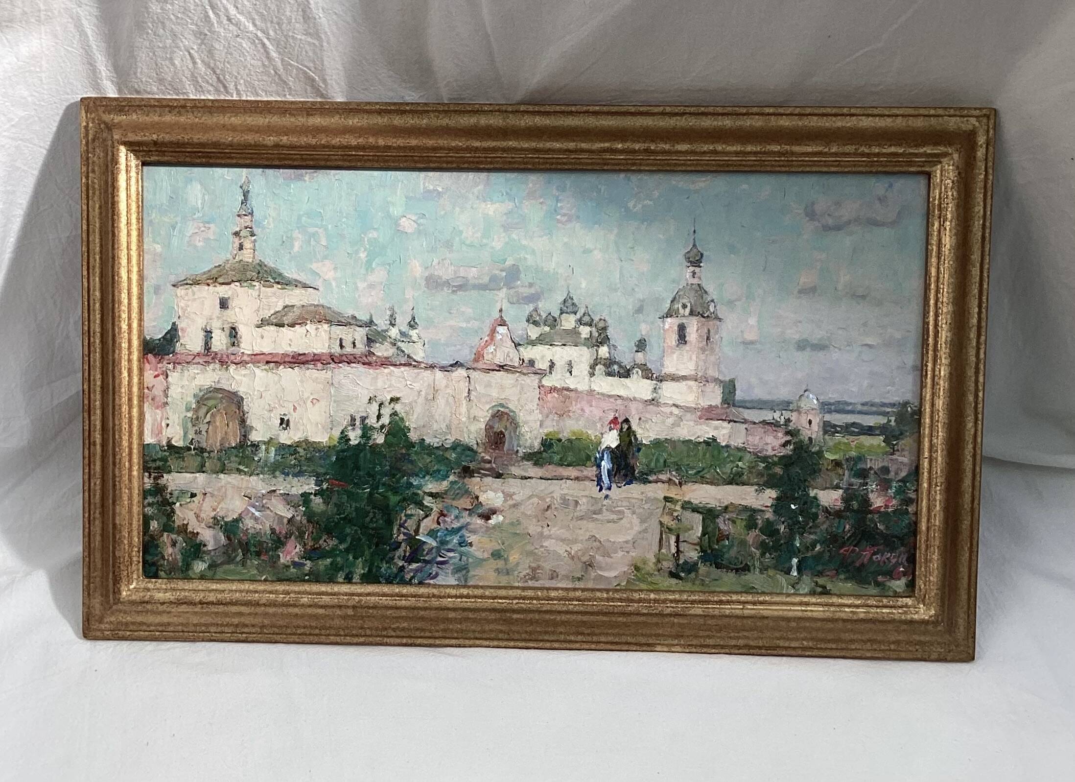 Oil painting on cardboard, dimensions: height -42 cm - width -69 cm -