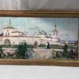 Oil painting on cardboard, dimensions: height -42 cm - width -69 cm -