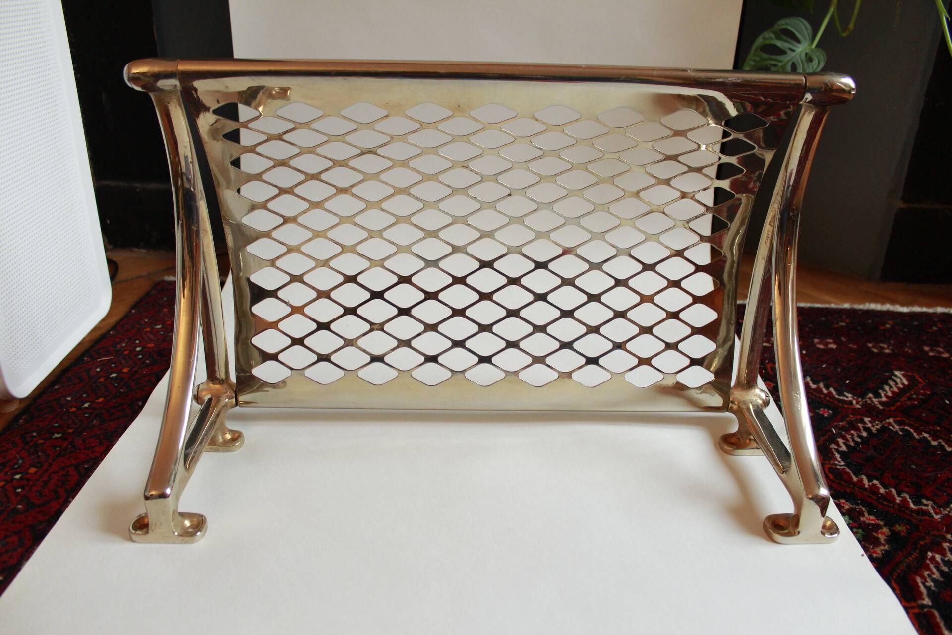 Old brass train luggage rack