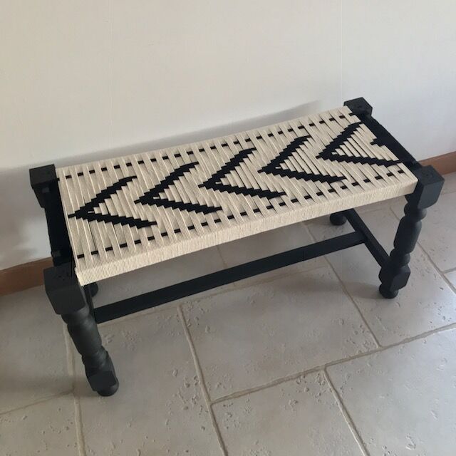 Hand woven indian bench