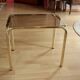 Brass side table with smoked glass plate - Vintage