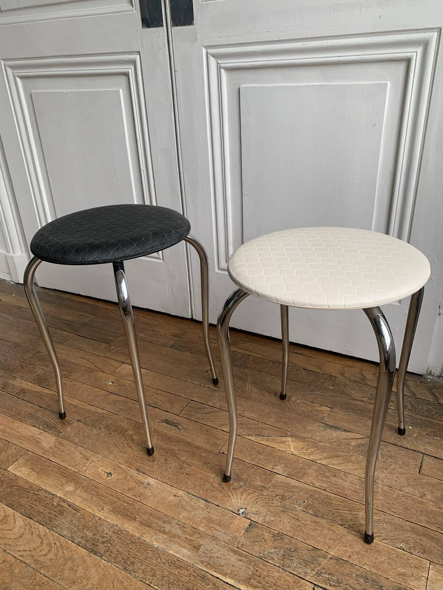 Vintage Chrome stool pair