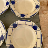 Many faience plates from Digoin Sarguemines, model Efel.