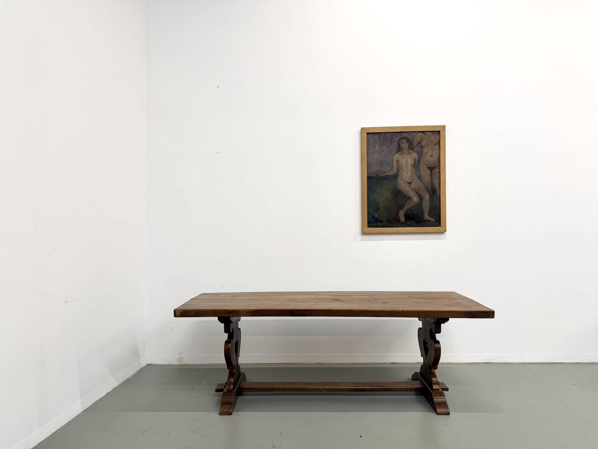 Table de monastère en chêne, circa 1900