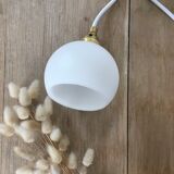 Vintage opaline white thread walking lamp