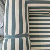 Vintage green and white striped sofa bed