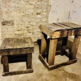 Set of 2 rustic coffee tables from the 1930s