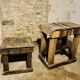 Lot de 2 tables basses rustic années 30